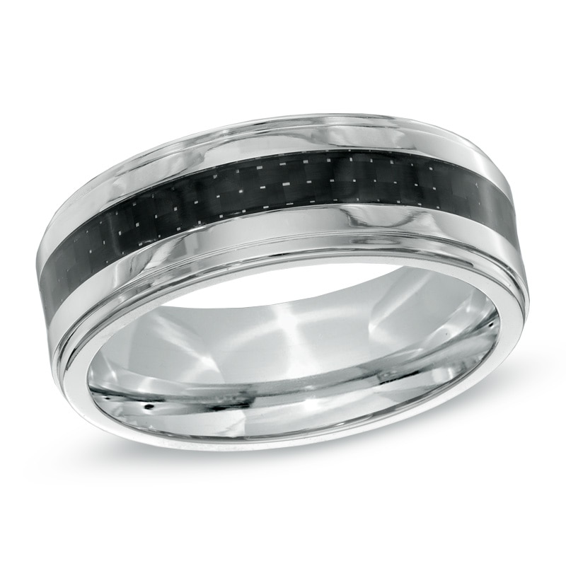 Men's 8.0mm Wedding Band in Two-Tone Cobalt - Size 10