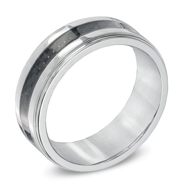 Men's 8.0mm Wedding Band in Two-Tone Cobalt - Size 10|Peoples Jewellers