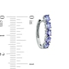 Oval Tanzanite Hoop Earrings in 10K White Gold