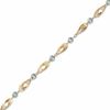 Oval Link Swirl Bead Bracelet in 10K Two-Tone Gold - 7.5"