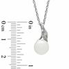 Thumbnail Image 1 of Honora 8.5-9.0mm Freshwater Cultured Pearl and Diamond Accent Swirl Pendant in Sterling Silver