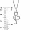 Tender Voices® 0.05 CT. T.W. Diamond Cat with Heart Pendant in Sterling Silver