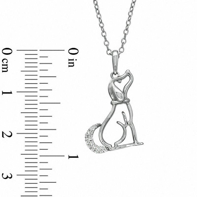 Tender Voices® Diamond Accent Dog Pendant in Sterling Silver