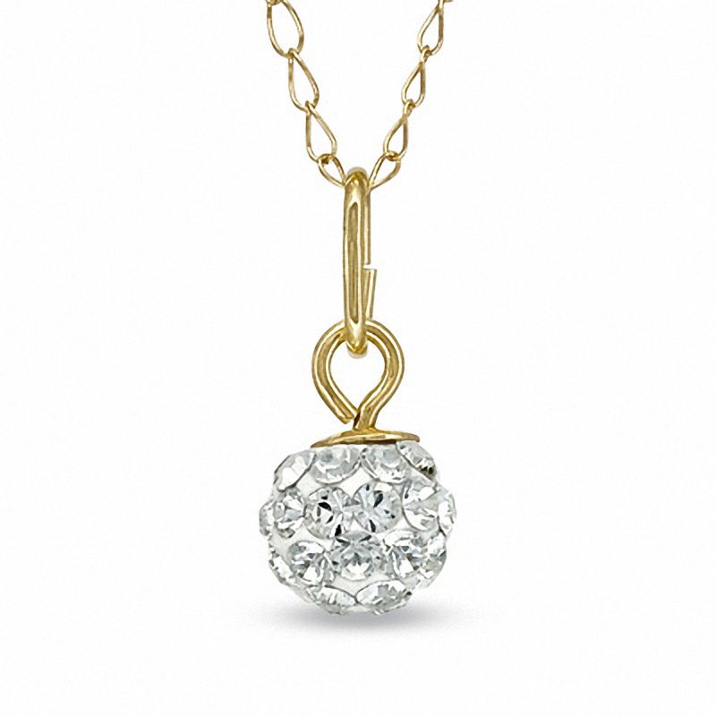 Child's Crystal Ball Pendant in 14K Gold - 13"|Peoples Jewellers