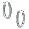 Thumbnail Image 0 of Crystal Hoop Earrings in Sterling Silver