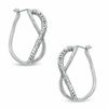 Thumbnail Image 0 of Crystal Infinity Loop Hoop Earrings in Sterling Silver