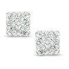 Thumbnail Image 0 of Square Crystal Stud Earrings in 14K Gold