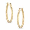 Thumbnail Image 0 of 30mm Diamond-Cut Oval Hoop Earrings in 14K Gold