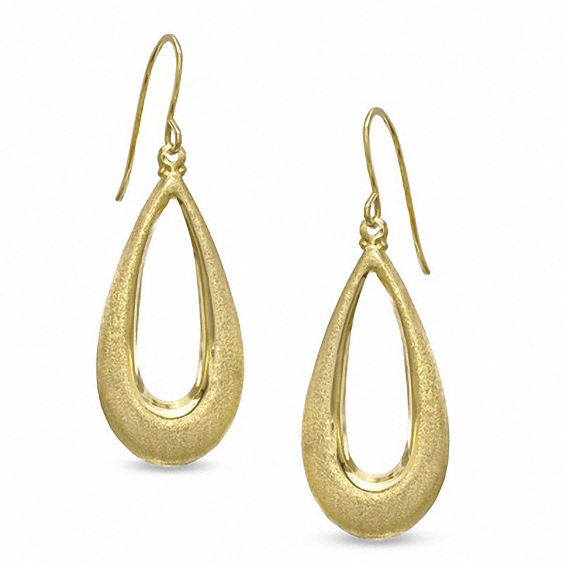 Florentine Teardrop Drop Earrings in 14K Gold