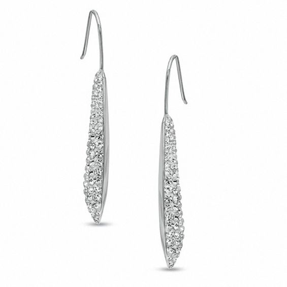 Crystal Drop Earrings in Sterling Silver