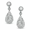 Crystal Teardrop Earrings in Sterling Silver