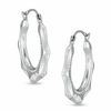 Scalloped Hoop Earrings in 14K White Gold