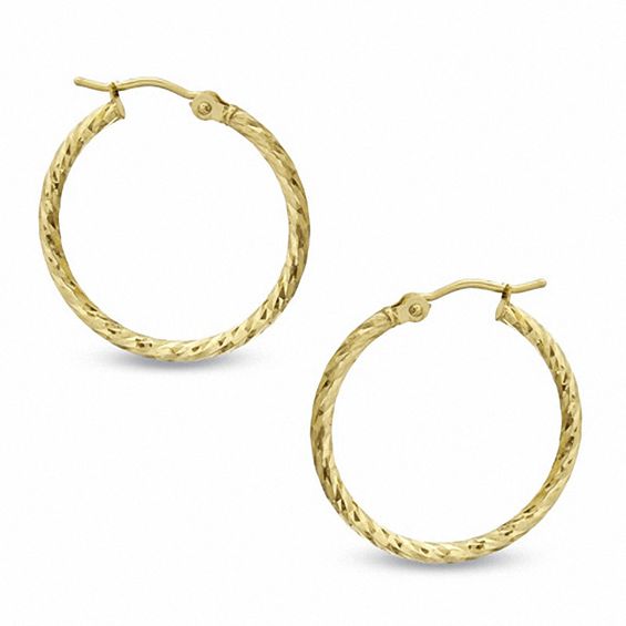 25.5mm Twist Hoop Earrings in 14K Gold