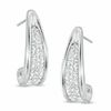 Thumbnail Image 0 of Crystal J-Hoop Earrings in Sterling Silver
