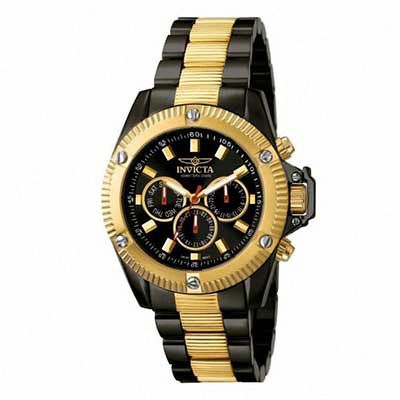 Men's Invicta Specialty Chronograph Two-Tone Watch with Black Dial (Model: 5719)