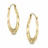 Swirl Hoop Earrings in 14K Gold