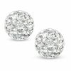 Crystal Ball Stud Earrings in 14K Gold