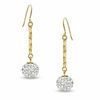 Thumbnail Image 0 of White Crystal Ball Twisted Drop Earrings in 14K Gold