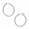 25mm Diamond-Cut Hoop Earrings in 14K White Gold