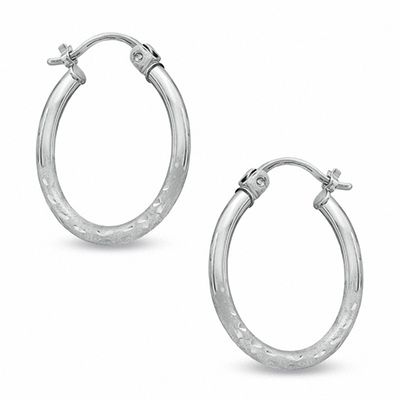 20mm Hoop Earrings in 14K White Gold