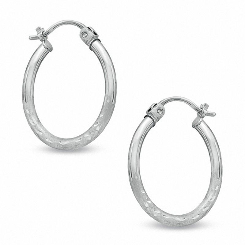 20mm Hoop Earrings in 14K White Gold|Peoples Jewellers