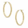 Thumbnail Image 0 of 30mm Square Diamond-Cut Hoop Earrings in 14K Gold