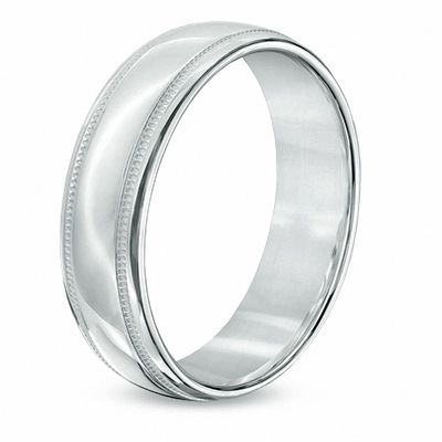 Men's 6.0mm Comfort Fit Wedding Band in Sterling Silver