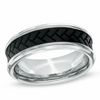 Thumbnail Image 0 of Men's 8.0mm Tread Wedding Band in Stainless Steel - Size 10