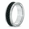 Thumbnail Image 1 of Men's 8.0mm Tread Wedding Band in Stainless Steel - Size 10