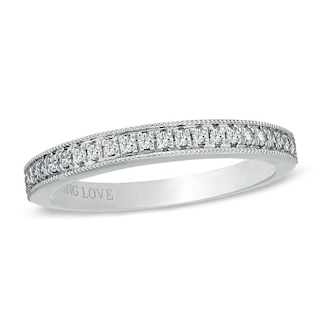 Vera Wang Love Collection 0.19 CT. T.W. Diamond Milgrain Wedding Band in 14K White Gold