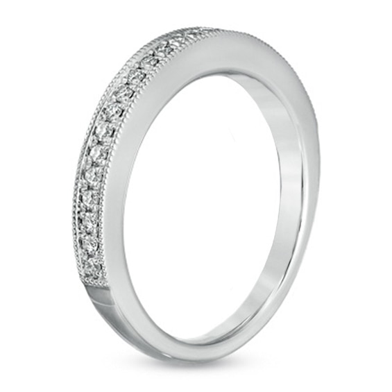 Vera Wang Love Collection 0.19 CT. T.W. Diamond Milgrain Wedding Band in 14K White Gold