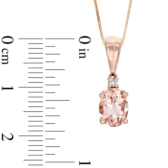 Oval Morganite and Diamond Accent Pendant in 10K Rose Gold