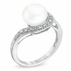 Thumbnail Image 1 of 7.0-9.0mm Freshwater Cultured Pearl and Diamond Accent Pendant, Ring and Earrings Set in Sterling Silver
