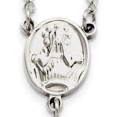 Rosary Necklace in Stainless Steel - 25"