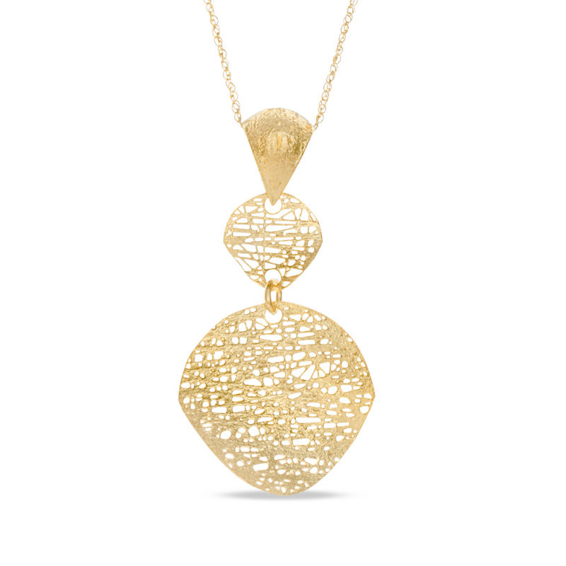 Textured Wire Pendant in 14K Gold|Peoples Jewellers