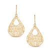 Thumbnail Image 0 of Pear-Shaped Textured Wire Drop Earrings in 10K Gold