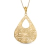 Pear-Shaped Textured Wire Pendant in 10K Gold