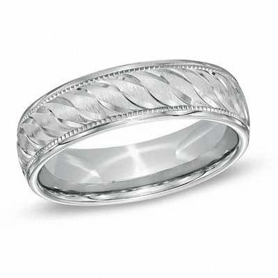 Men's 6.0mm Comfort Fit Wedding Band in Sterling Silver