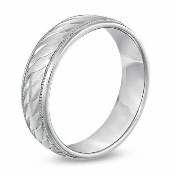 Men's 6.0mm Comfort Fit Wedding Band in Sterling Silver