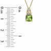 6.0mm Cushion-Cut Peridot and Lab-Created White Sapphire Pendant in 10K Gold