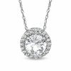 Thumbnail Image 0 of 6.0mm Lab-Created White Sapphire Pendant in 10K White Gold