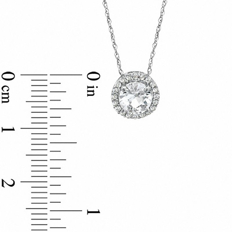 6.0mm Lab-Created White Sapphire Pendant in 10K White Gold