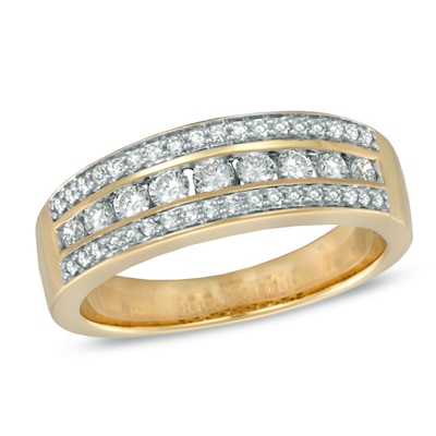 0.50 CT. T.W. Diamond Triple Row Anniversary Band in 14K Gold