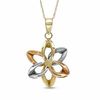 Flower Pendant in 10K Tri-Tone Gold