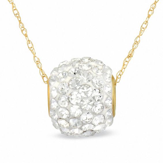 Crystal Rollerball Pendant in 14K Gold