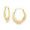 Thumbnail Image 0 of Small Graduated Diamond-Cut Hoop Earrings in 14K Gold