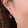 Thumbnail Image 1 of Small Graduated Diamond-Cut Hoop Earrings in 14K Gold