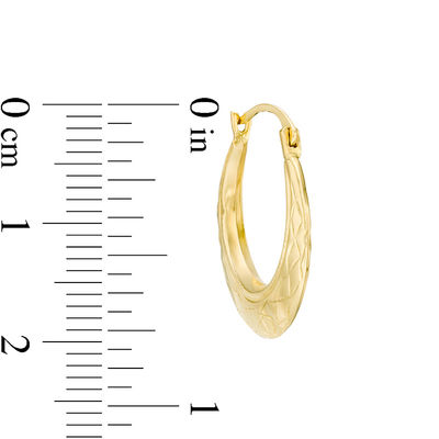 Small Graduated Diamond-Cut Hoop Earrings in 14K Gold