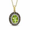 Thumbnail Image 1 of Oval Peridot, Smoky Quartz and Diamond Accent Pendant in 10K Gold