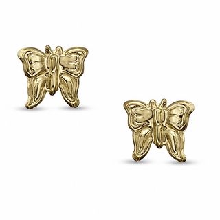 Child's Butterfly Stud Earrings in 14K Gold